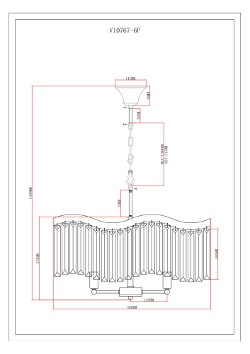 Люстра подвесная Moderli V10767-6P Wave фото 3