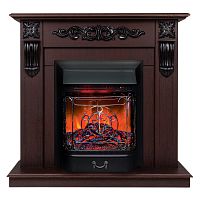 Электрокамин RealFlame Dominica DN орех с очагом Majestic Lux Black RC