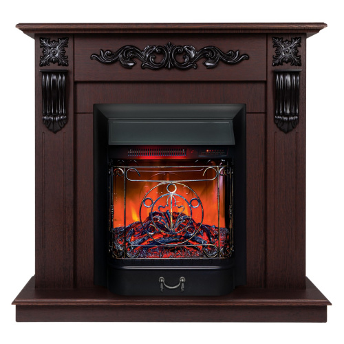 Электрокамин RealFlame Dominica DN орех с очагом Majestic Lux Black RC
