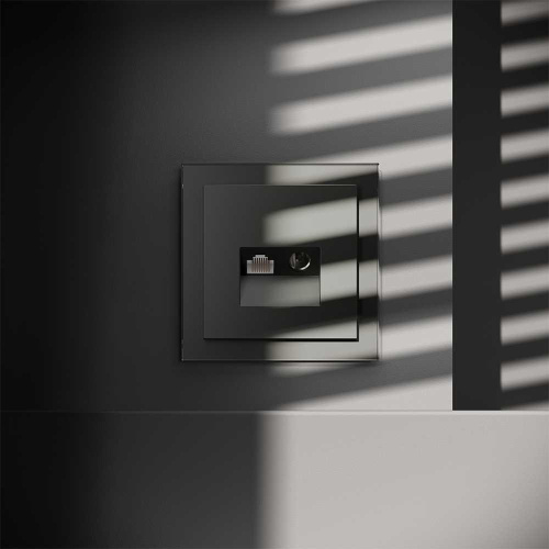 Розетка телевизионная встраиваемая S70 TV+RJ45 кат. 6, (титан) Voltum VLS060706