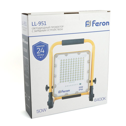 Светодиодный прожектор Feron LL-951 переносной с зарядным устройством IP66 50W 6400K фото 10