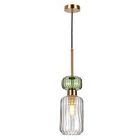 Подвесной светильник Escada 1141/1S E14*60W Antique copper/Green/Clear