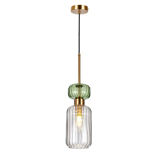Подвесной светильник Escada 1141/1S E14*60W Antique copper/Green/Clear