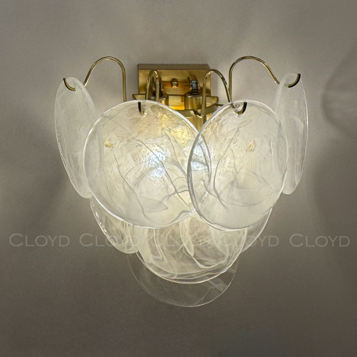 Бра Cloyd LINZE-B W2 / выс. 32 см - латунь - белое стекло (арт.20482) фото 4