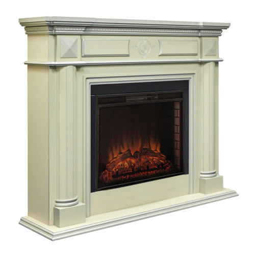 Каминокомплект WAGNER/ВАГНЕР Айс кашемир с серебряной патиной с очагом Электроочаг EPSILON 26 фото 2