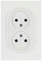 Розетка ЭРА Arktik 16-2107-01 без заземления двойная 2X2P 16А-250В белый Б0071681