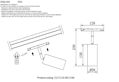 Светильник трековый магнитный Crystal Lux CLT 0.33 003 20W BL TUYA фото 6