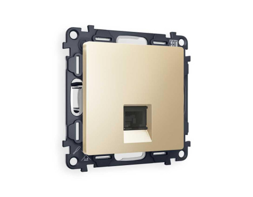 Комплект механизма компьютерной розетки AMBRELLA VOLT ALFA Шампань RJ-45(8P8C) CAT6 с шторкой QUANT (AP6120, VM188) MA612010