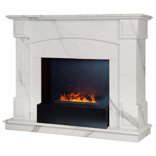 Каминокомплект CAROLINA/БОСТОН Мрамор Каррара с очагом Электроочаг CASSETTE/КАССЕТА 630 фото 2