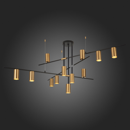SL1206.402.12 Светильник потолочный ST-Luce Черный/Латунь GU10 12*7W SORMANO фото 3