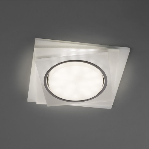 Светильник встраиваемый с белой LED подсветкой Feron CD5023 потолочный GX53 без лампы, матовый фото 3
