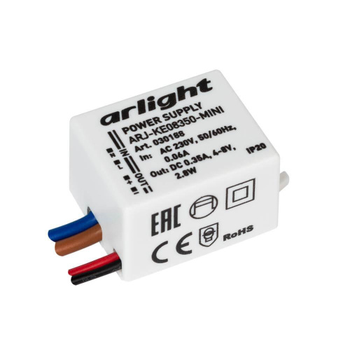 Драйвер Arlight ARJ-KE08350-Mini 4-8V 2,8W IP20 0,35A 030188 Драйвер Arlight ARJ-KE08350-Mini 4-8V 2,8W IP20 0,35A 030188