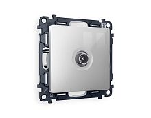 Комплект механизма TV розетки проходной AMBRELLA VOLT ALFA Серебро глянец 5-1000 MHz 4dB QUANT (AP4130, VM211) MA413030