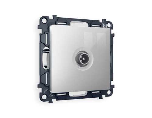 Комплект механизма TV розетки оконечной AMBRELLA VOLT ALFA Серебро глянец 50-870 MHz 1dB QUANT (AP4130, VM202) MA413010