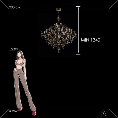 10259/1000 Gold Asfour Подвесной светильник LOFT IT Mira фото 2