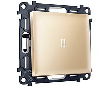 Комплект механизма 1-клавишного выключателя с самовозвратом с подсветкой 5600K Ambrella Volt ALFA Шампань QUANT (AP6020, VM113, G14W) MA602055
