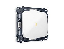 Комплект механизма 1-клавишного проходного выключателя с подсветкой 3200K OMEGA Белый глянец 10A-250V QUANT (OP1020, VM105, G22Y) MO102030