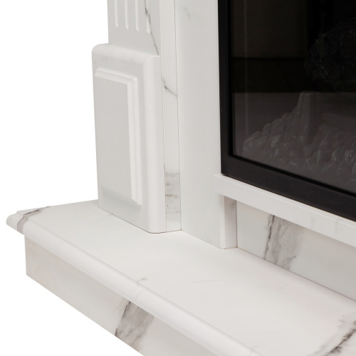 Каминокомплект CAROLINA/БОСТОН Мрамор белый с очагом Электроочаг SPARTA 25.5 фото 7