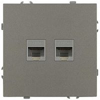 Розетка ЭРА Galaxy 15-3108-07 информационная двойная 2XRJ45 IP20 титан Б0070768