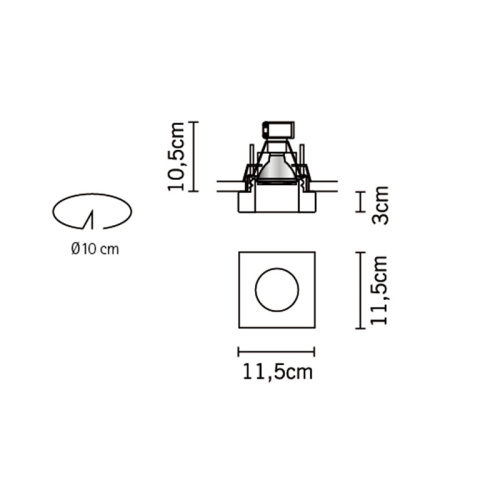 Встраиваемый светильник D27F1235 фото 2