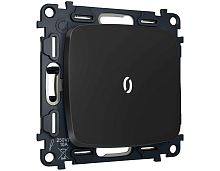 Комплект механизма 1-клавишного выключателя с самовозвратом с подсветкой 5600K Ambrella Volt OMEGA Черный матовый QUANT (OP8020, VM113, G14W) MO802055