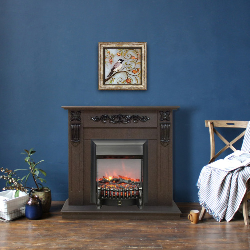 Электрокамин RealFlame Dominica DN орех с очагом Fobos Lux Black RC фото 8