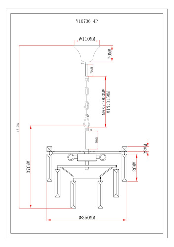 Люстра подвесная Moderli V10736-4P Crystal фото 3