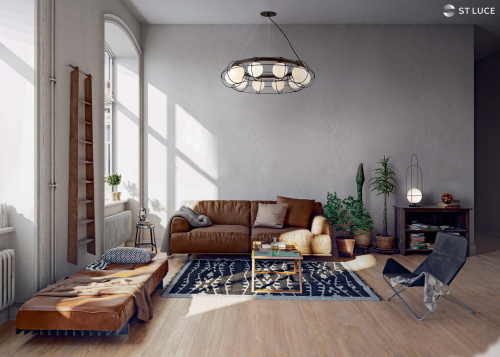 SL1189.403.06 Люстра подвесная ST-Luce Черный/Опал G9 6*5W BEATA фото 2