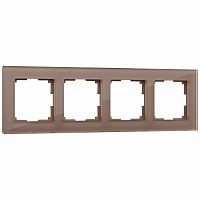 Рамка из стекла на 4 поста Favorit латте W0041142