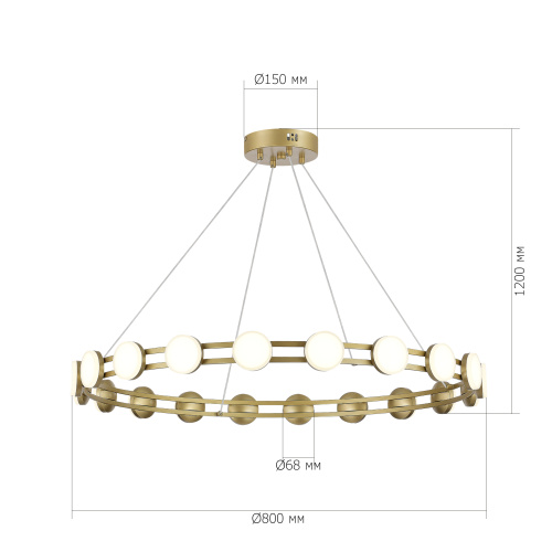 SL6610.203.20 Светильник подвесной ST-Luce золотистый/белый LED 1*40W 4000K MONRO фото 2