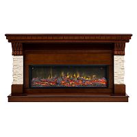 Электрокамин RealFlame Michigan 42/BV NT орех с очагом Beverly 1000