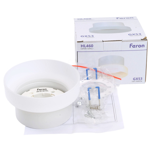 Светильник потолочный Feron HL460 Barrel OPAL 12W, 230V, GX53, белый фото 2