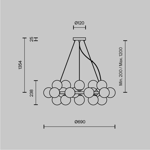 Подвесной светильник Maytoni MOD545PL-25B фото 3