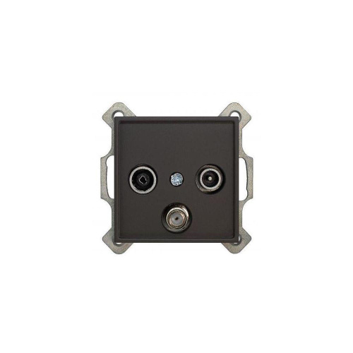 ТВ-розетка проходная TV/SAT/R Liregus Retro черный матовый 29-231