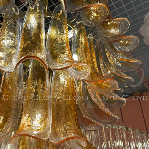 Люстра Cloyd AZORES-C C10 / Ø65 см - латунь светл. - янтарное стекло (арт.11653) фото 5