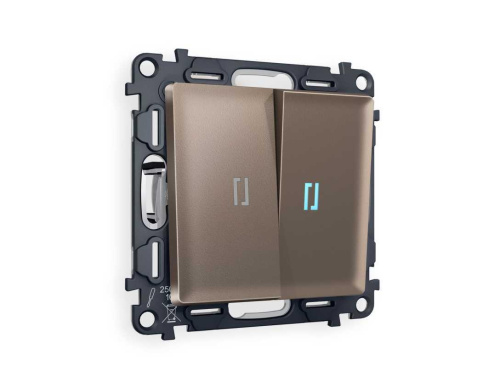 Комплект механизма 2-кл выключателя AMBRELLA VOLT с подсветкой 10000K ALFA Темня бронза матовый QUANT (AP6340, VM115, G17B) MA634020