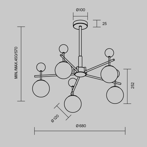 Подвесной светильник Maytoni MOD436PL-05BS фото 8