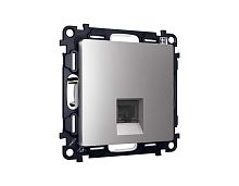 Комплект механизма телефонной розетки AMBRELLA VOLT ALFA Сталь матовый RJ-11(4P4C) с шторкой QUANT (AP5120, VM190) MA512030