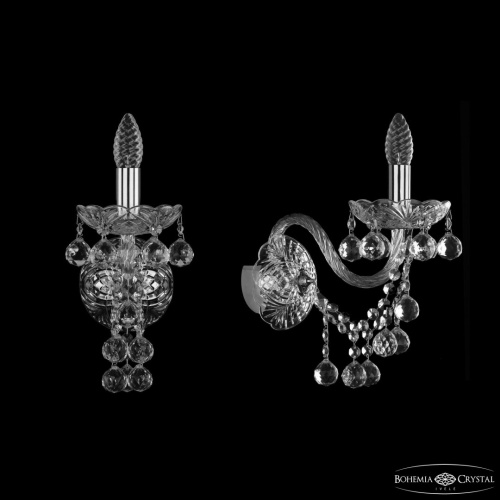 Бра хрустальные 1409B/1/195/XL Ni Bohemia Ivele Crystal (Богемия Ивеле Кристалл)