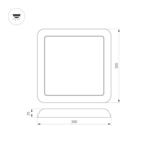 Встраиваемый светодиодный светильник Arlight CL-Fiokk-S300x300-25W Day4000-Mix 034472 фото 3