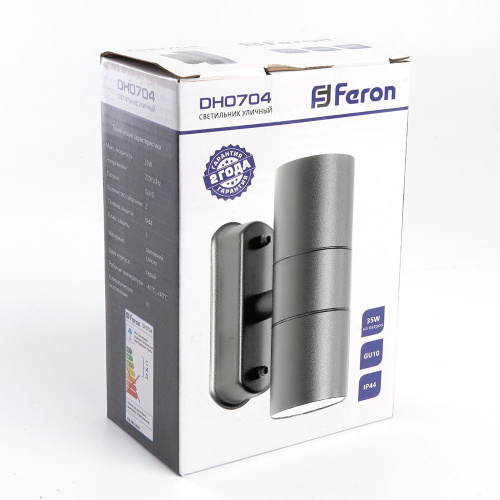 Светильник садово-парковый Feron DH0704,на стену, 2*GU10 230V, серый фото 5