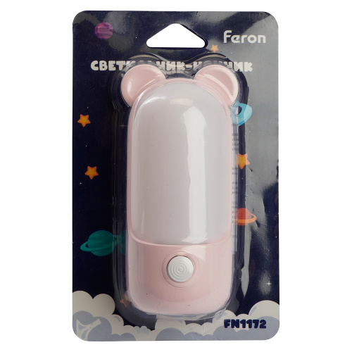 Светильник ночник Feron FN1172 0,8W 220V, розовый фото 3