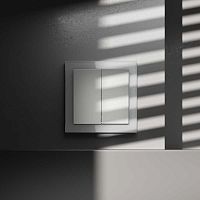 Перекрестный переключатель встраиваемый S70 двухклавишный 10А, (сталь) Voltum VLS020505