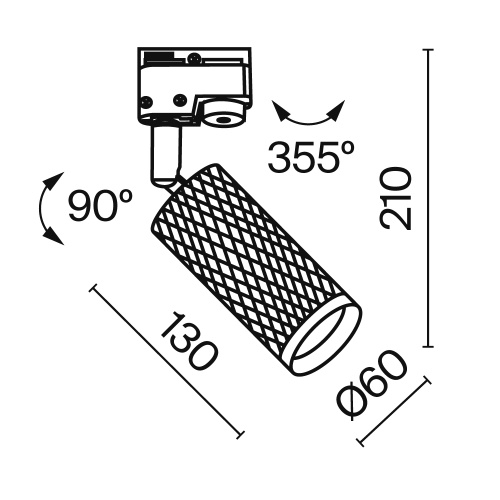 Трековый светильник Technical TR011-1-GU10-B фото 4