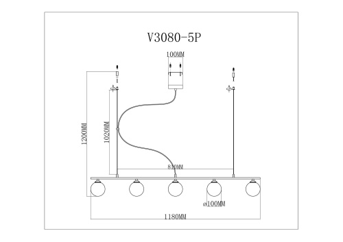 Подвесной светильник Moderli V3080-5P Sector фото 3