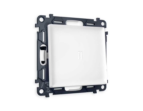 Комплект механизма 1-кл выключателя AMBRELLA VOLT с подсветкой 5600K ALFA Белый матовый QUANT (AP1220, VM101, G14W) MA122015