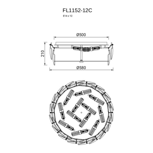 Люстра потолочная Infinita FL1152-12C фото 2