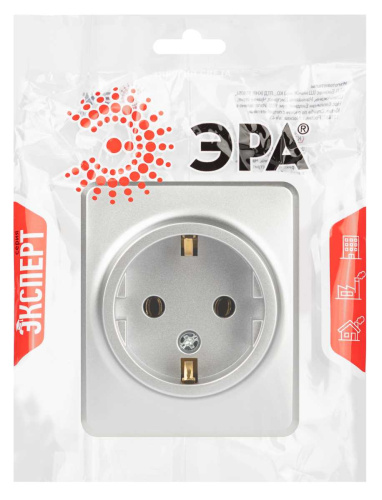 Розетка ЭРА Эксперт 11-2203-03 2P+E Schuko IP20 16A-250В ОУ алюминий Б0063020 фото 3 Розетка ЭРА Эксперт 11-2203-03 2P+E Schuko IP20 16A-250В ОУ алюминий Б0063020 фото 3