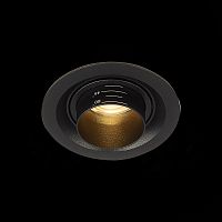 ST701.438.07 Св-к встр. Zoom Черный LED 1*7W 3000K 560Lm Ra 15°-60° IP20 D90xH65 170-240V Встраиваемые светильники