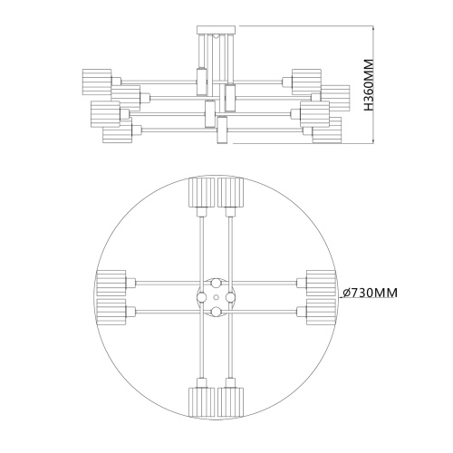 Светильник на штанге Escada 1140/8P E14*40W Silver/Chrome фото 6